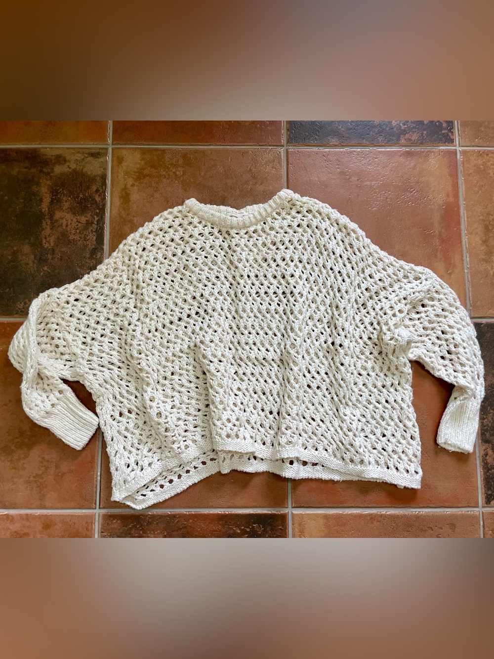 Spell Eagle Hawk Open Knit Slouch Crew Neck Sweater, m/l - Picture 5 of 9